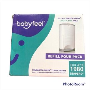 Babyfeel Refills Compatible with Dekor Classic Diaper Pail - 4 Pack **Open Box**